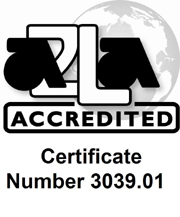 A2LA ACCREDITED Certificate Number 3039.01